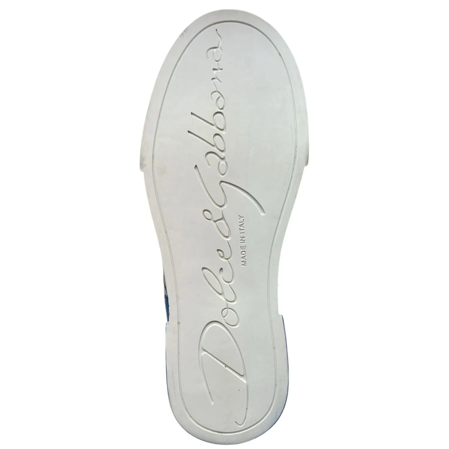 Dolce & Gabbana White Blue Logo Portofino Sneakers Shoes Sneakers With Paint