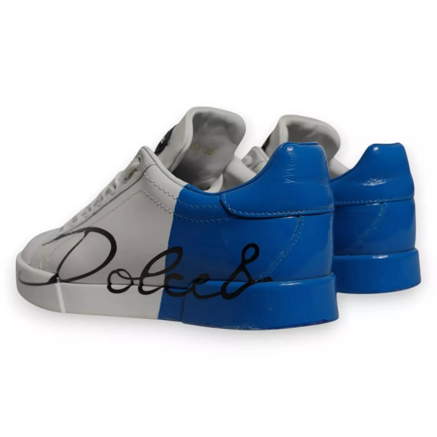 Dolce & Gabbana White Blue Logo Portofino Sneakers Shoes Bape Sta Sneakers