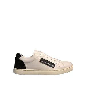 Dolce & Gabbana White Suede Leather Low Top Sneakers Shoes High Heel Sneakers