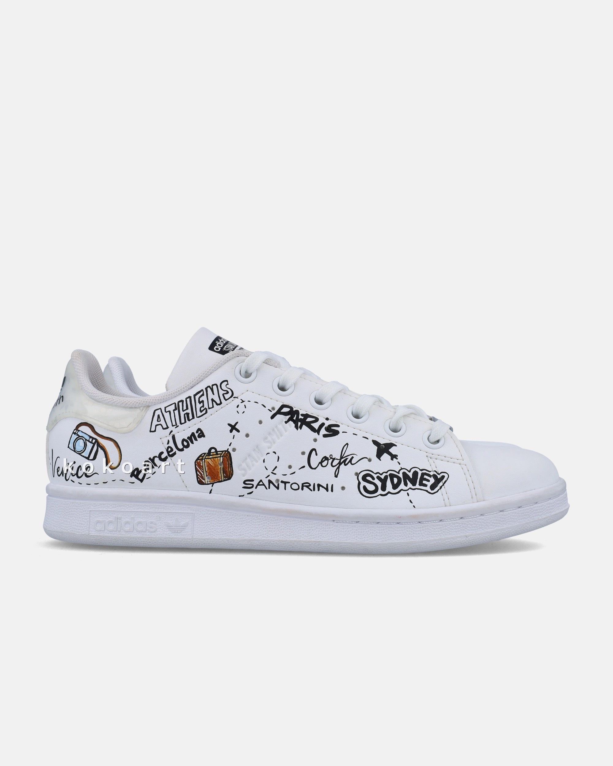 Stan Smith Hand Painted Travel Doodles Lightest Adidas Basketball Shoes