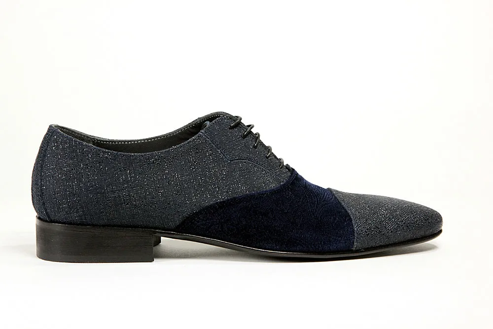 Mens Leather Casual Shoes 004 Rinas Couture Shoes / Blue