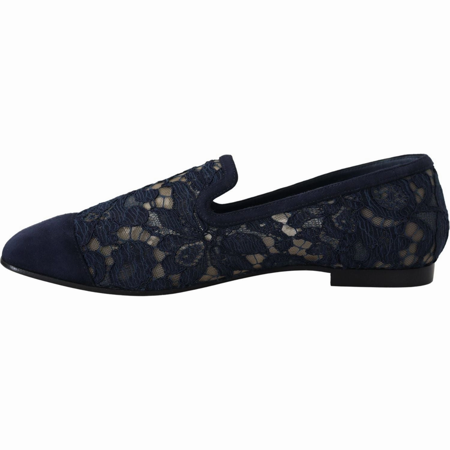Dolce & Gabbana Blue Floral Lace Slip Ons Loafers Flats Shoes Best Shoes For Flat Feet Running