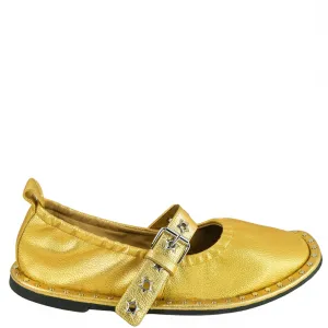 Stella McCartney Falabella Metallic Flats in Gold Shoes For Flat Feet Arch Support