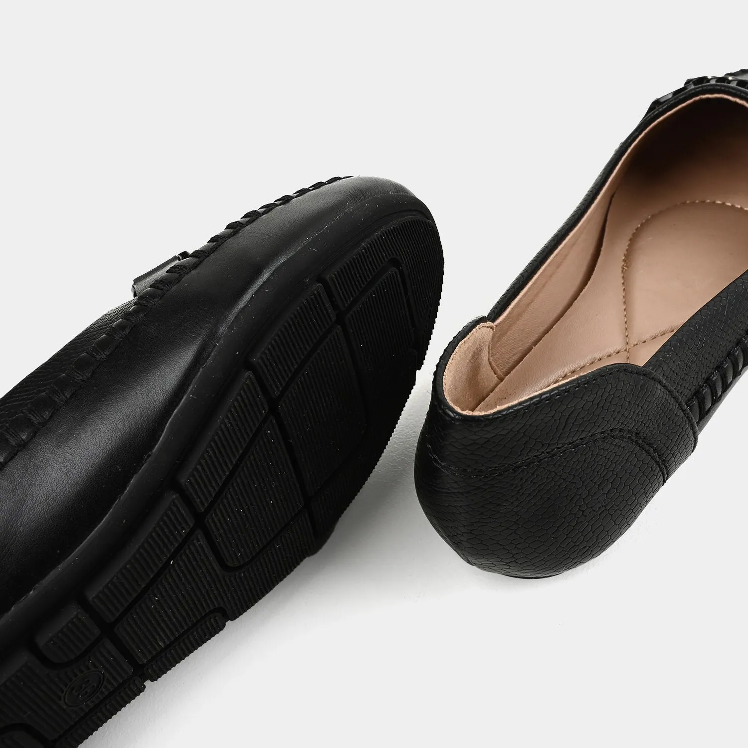 Teens Girls Loafers OS-10-BLACK Printed Loafers