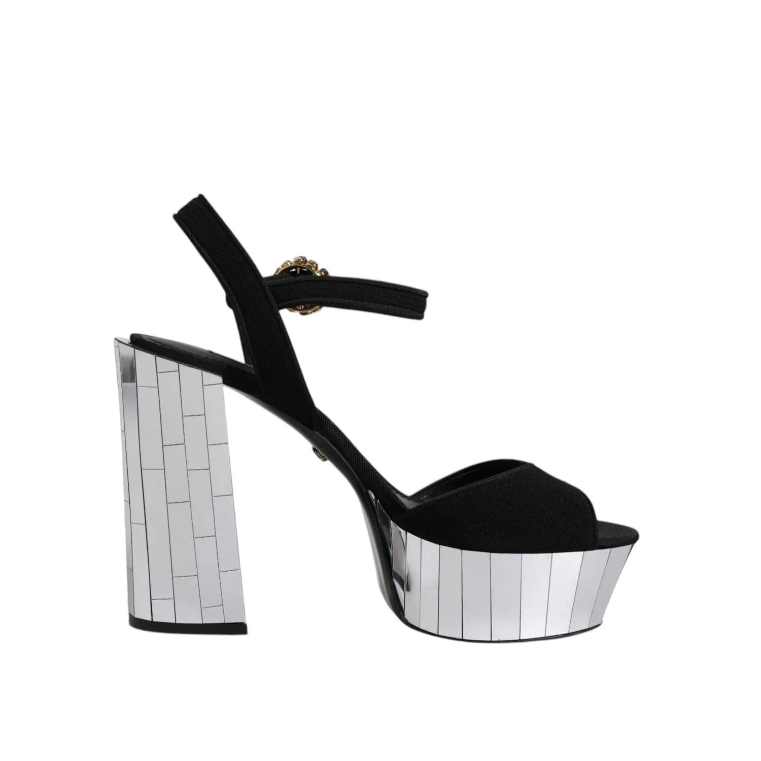Dolce & Gabbana Black Mirror Heels Platform Sandals Shoes Cheap Sandals