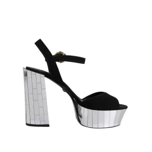 Sandals From Mexico Dolce & Gabbana Black Mirror Heels Platform Sandals Shoes