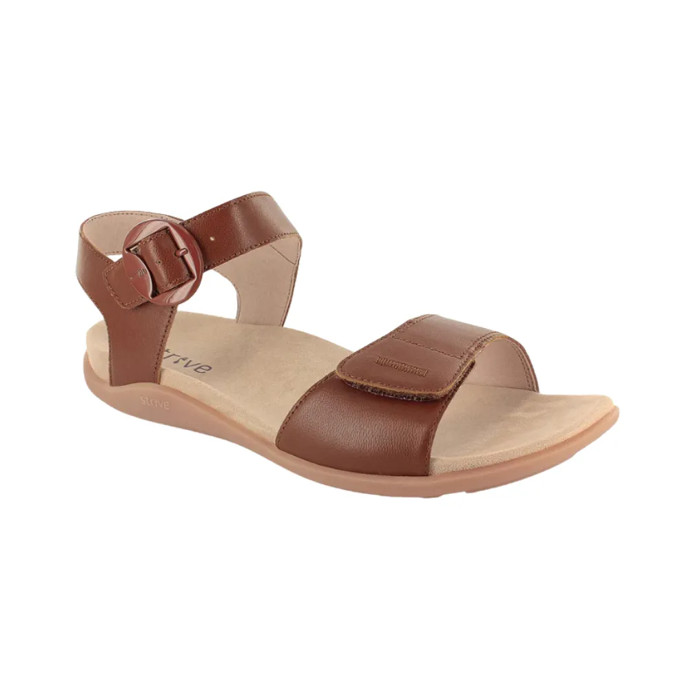 Strive Bay  Womens Supportive Comfort Sandal (Tan) 20543TAW Best Flip Flops Good Arch Support