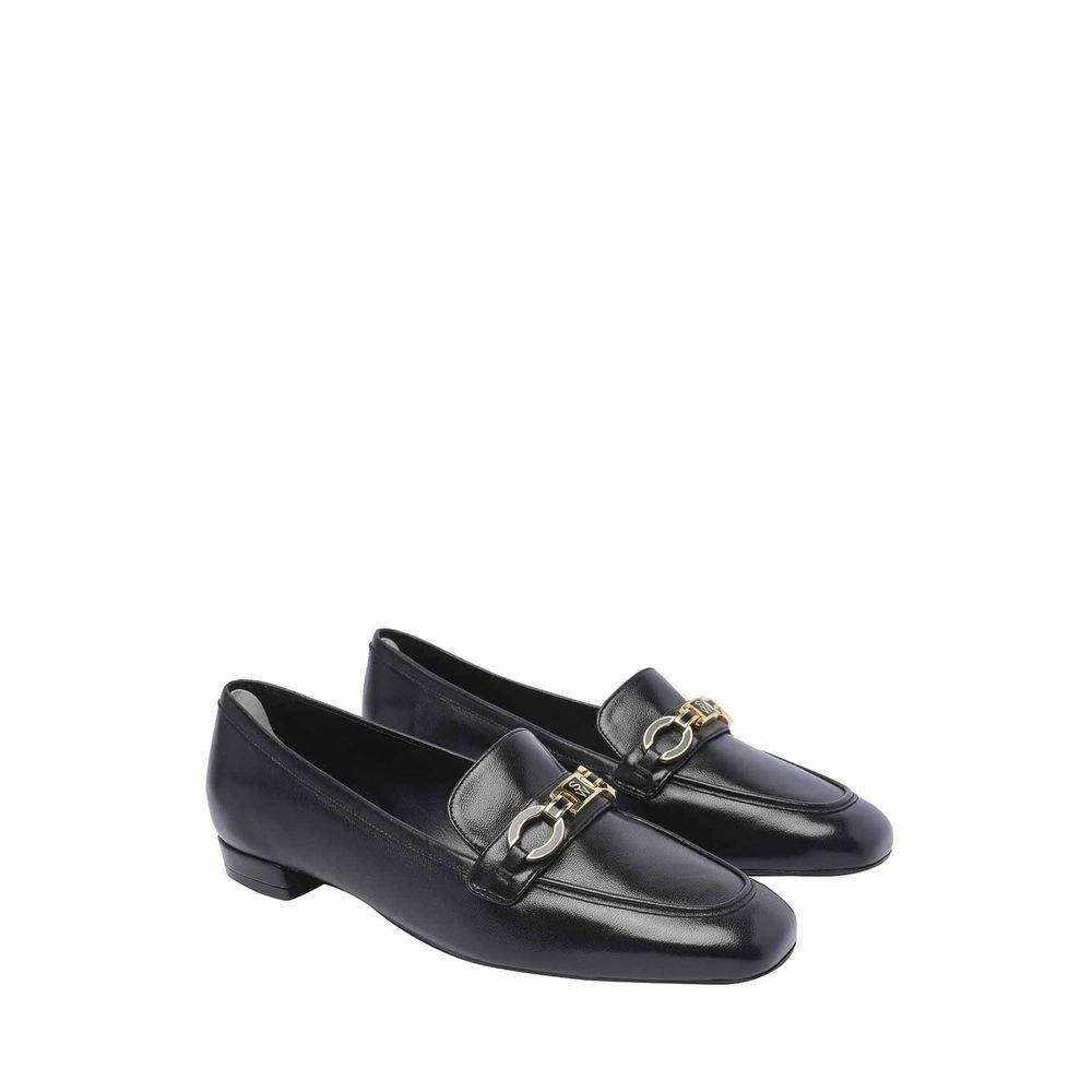 Agl Loafers Stuart Weitzman Black Calfskin Slip-On Loafers