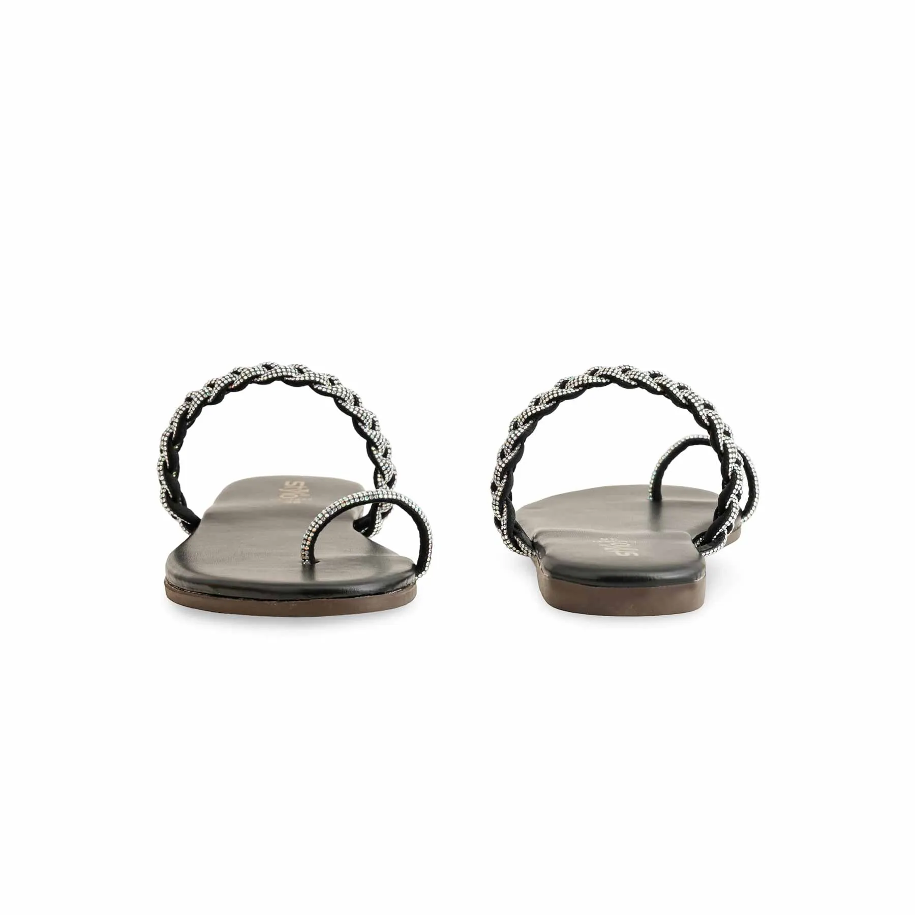 Black Casual Chappal CL1921 Casual Shoes With Jeans For Women