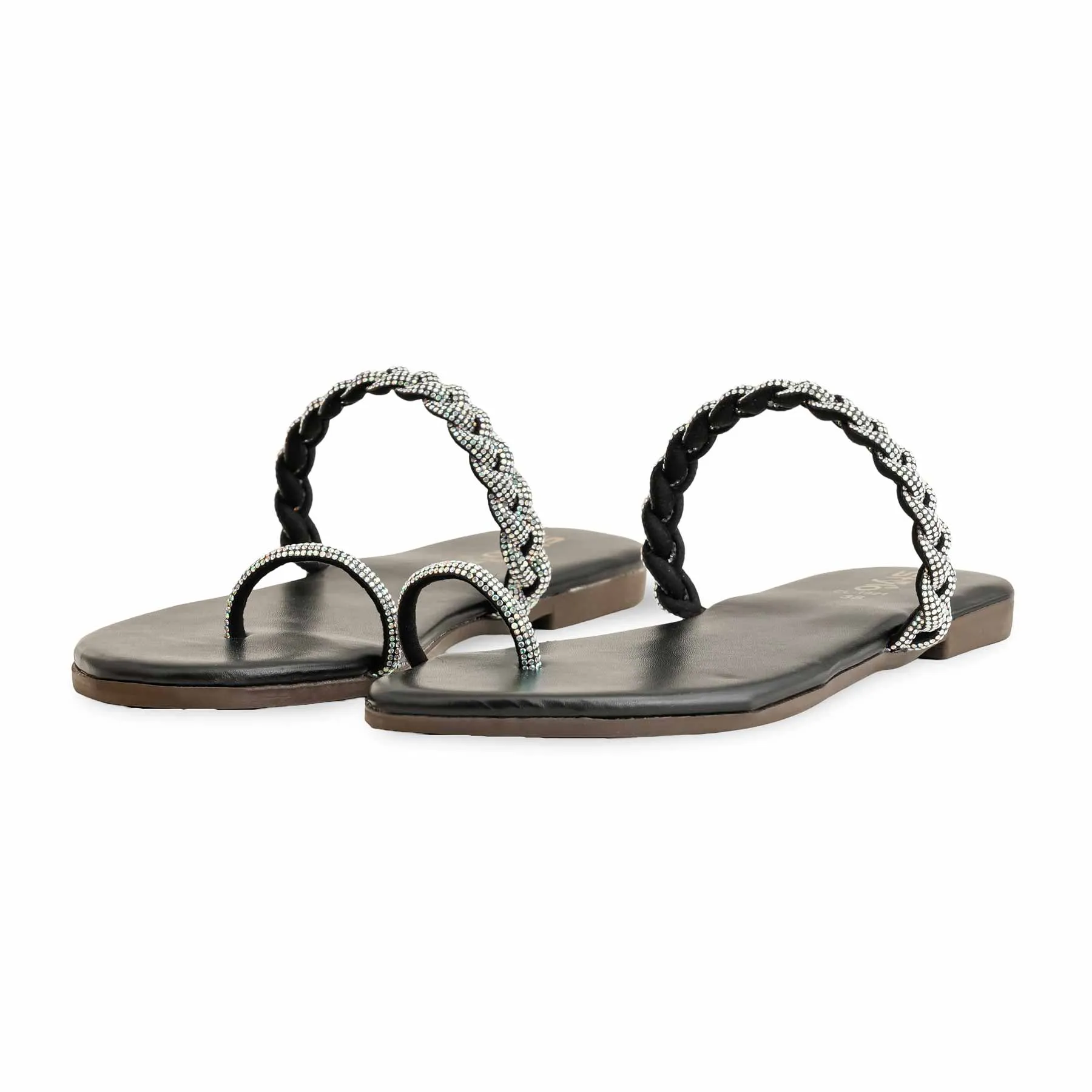 Casual Slide On Shoes Black Casual Chappal CL1921