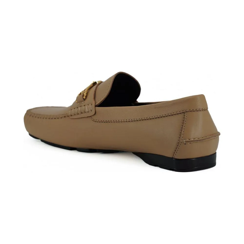 Versace Exquisite Medusa Gold-Tone Leather Loafers Christian Louboutin Loafers