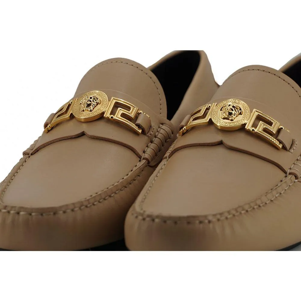 Loafers Monolith Versace Exquisite Medusa Gold-Tone Leather Loafers