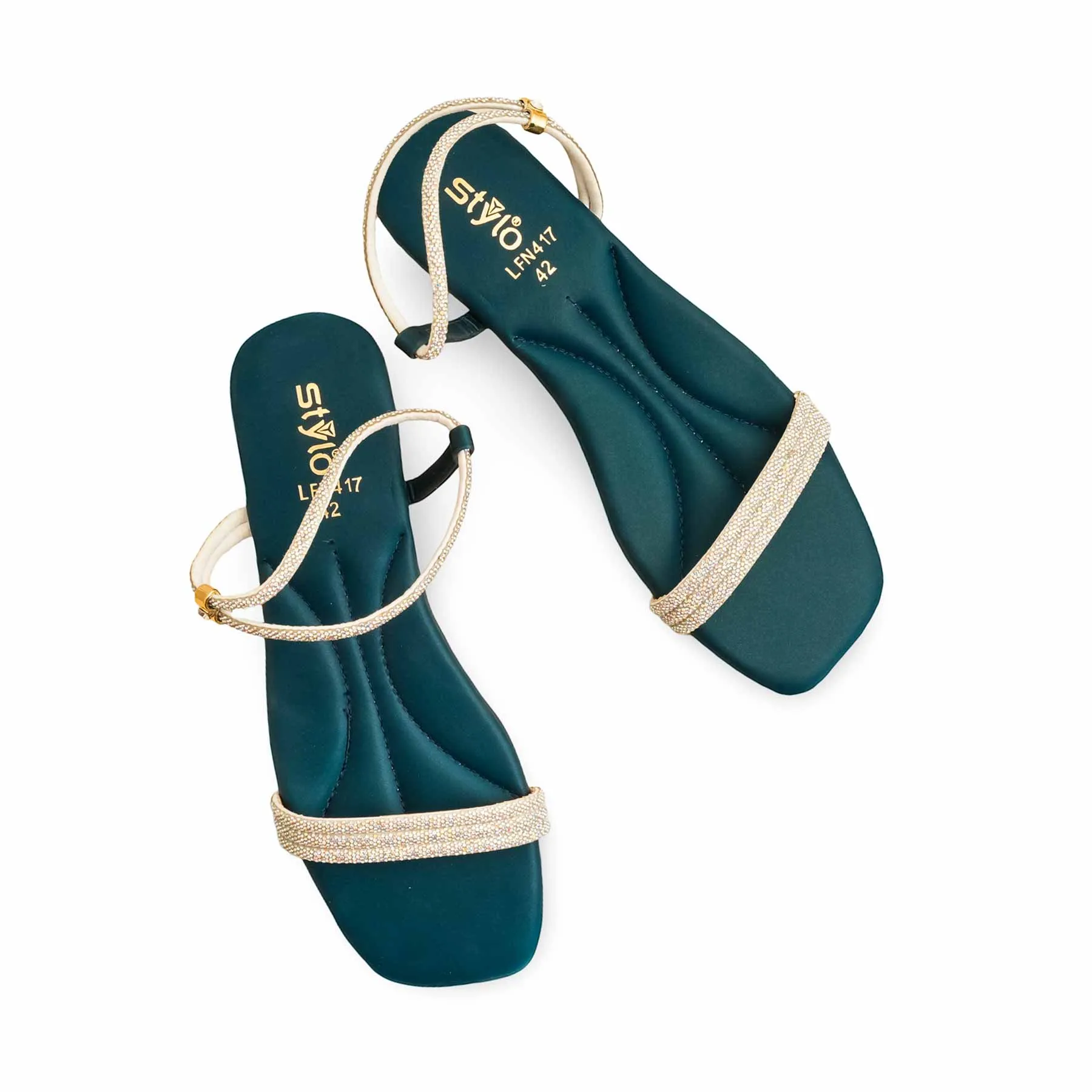 Seagreen Fancy Sandal For Women LFN417 Ballet Flat Style Shoes
