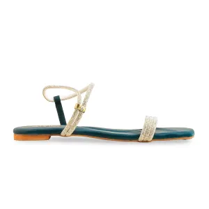 Shoe Rack Flat Seagreen Fancy Sandal For Women LFN417
