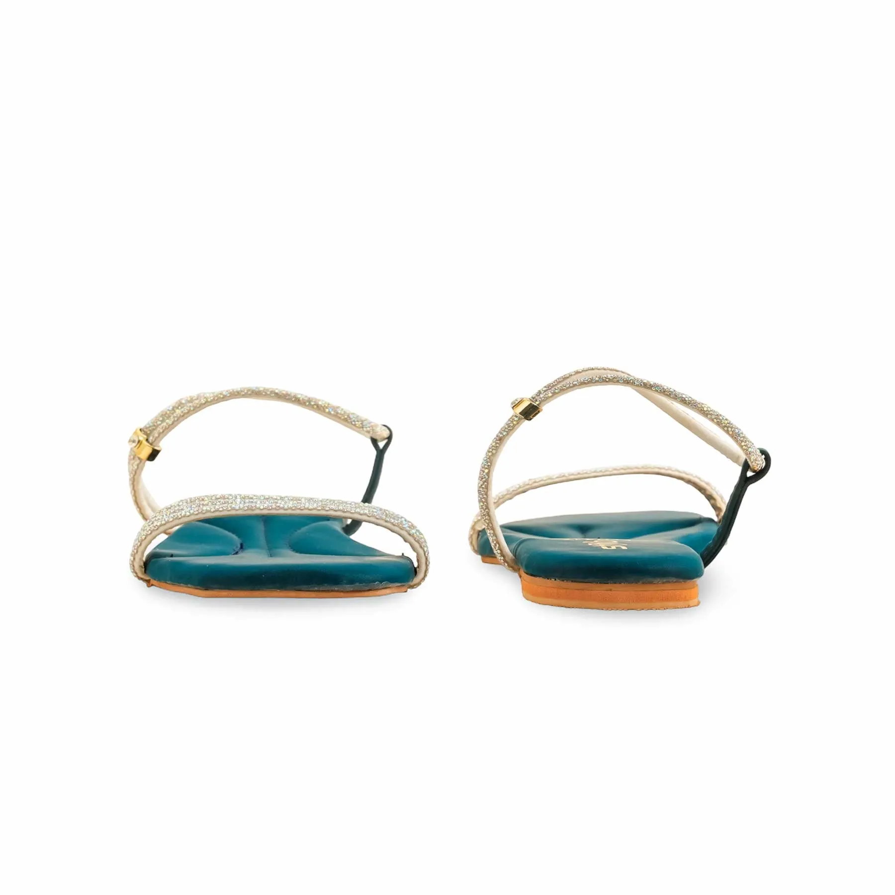 Seagreen Fancy Sandal For Women LFN417 Flat To Heel Shoe