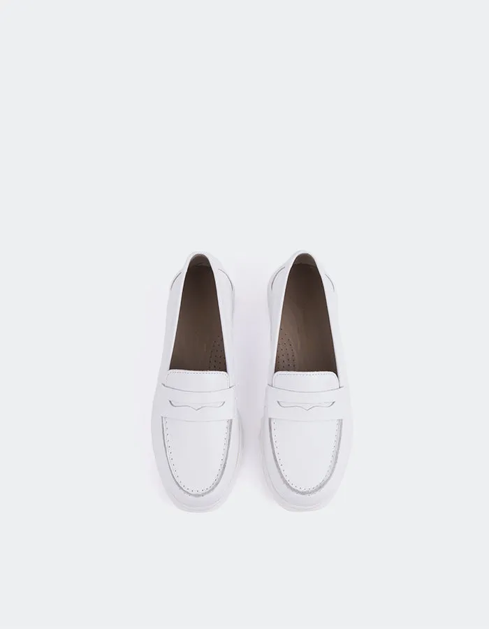 Sperry White Leather Loafers For Beach Wedding