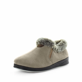 Panda Elivia Women's Bootie Slippers - Taupe Purple Slippers