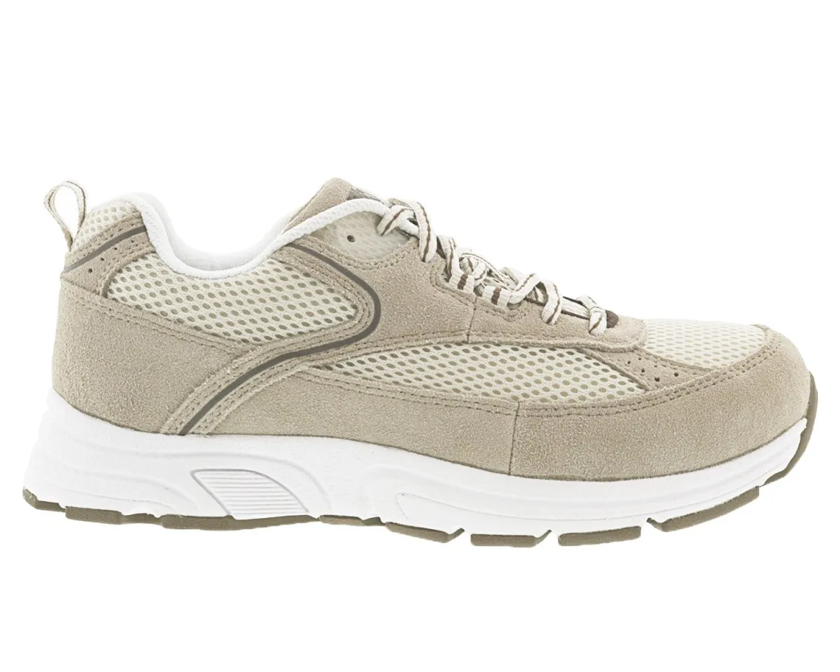 Sneakers For Arthritis Drew Shoe Athena Women's Therapeutic Extra Depth Shoe: Cream Suede / Mesh 8 WW Lace