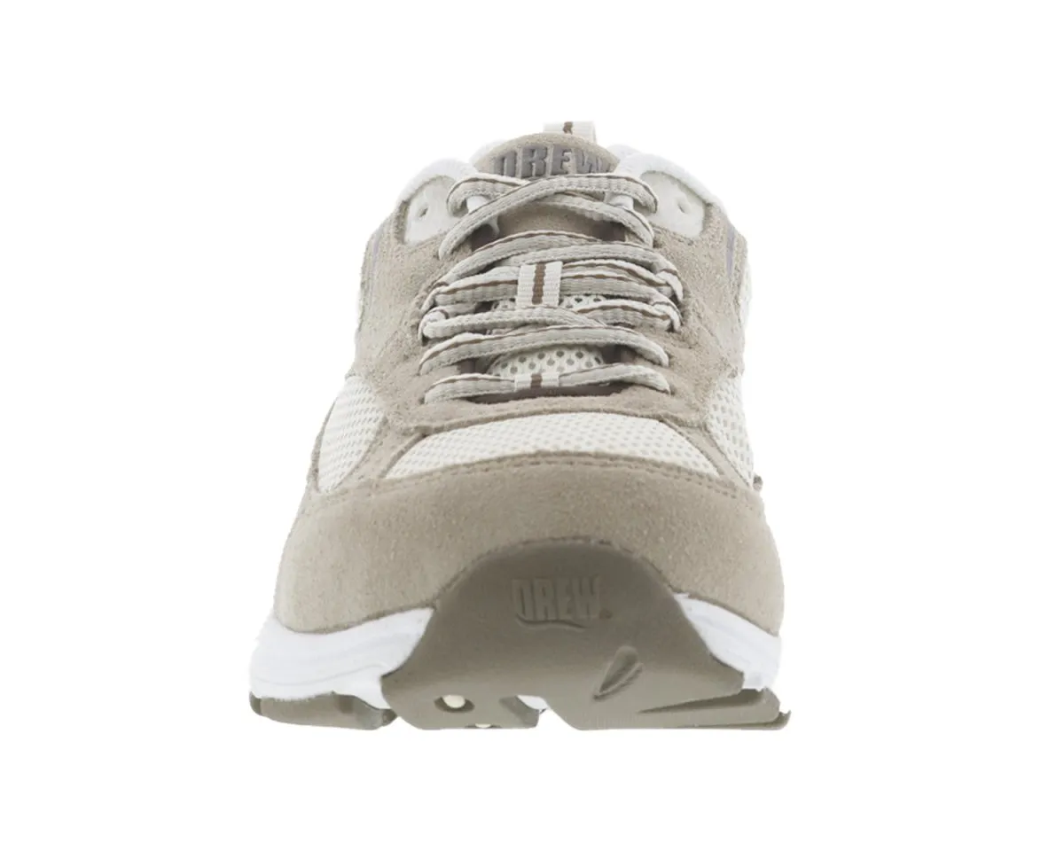 Drew Shoe Athena Women's Therapeutic Extra Depth Shoe: Cream Suede / Mesh 8 WW Lace Ecco Soft Sneakers