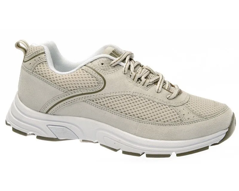 Tall City Sneakers Drew Shoe Athena Women's Therapeutic Extra Depth Shoe: Cream Suede / Mesh 8 WW Lace