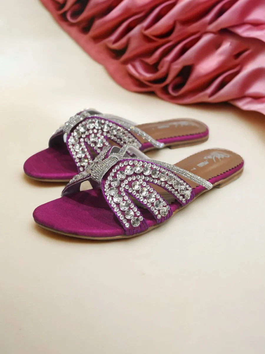 Uptempo Slides Purple | Fancy Slippers for Women