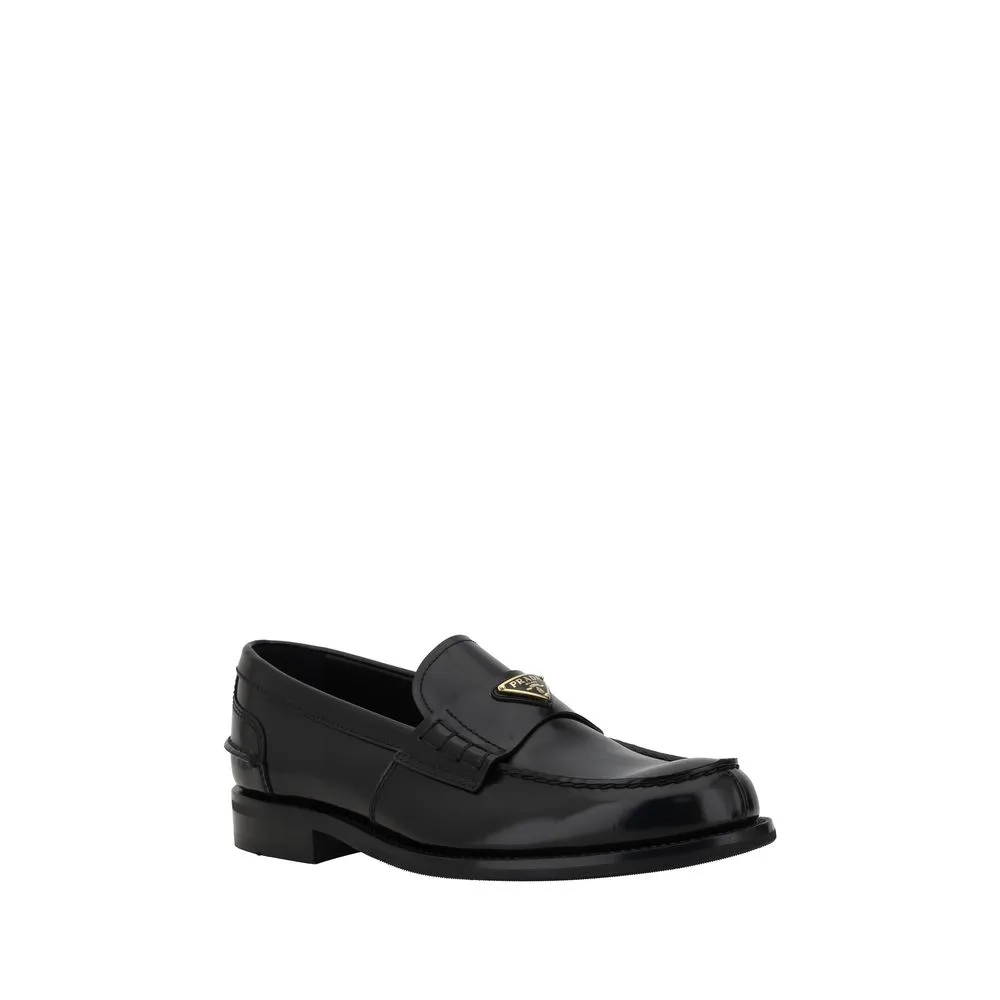 Python Skin Loafers Prada Black Calf Leather Bos Taurus Slip-On Loafers