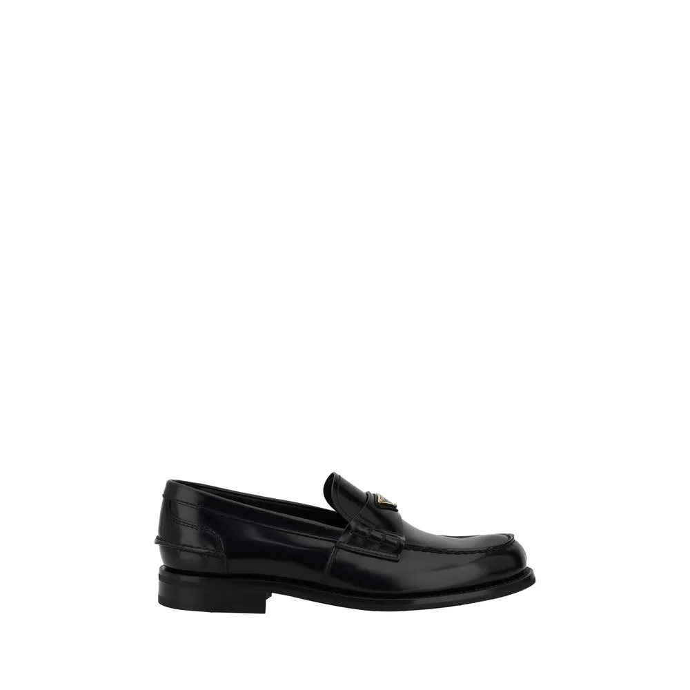 Amberjack Loafers Prada Black Calf Leather Bos Taurus Slip-On Loafers