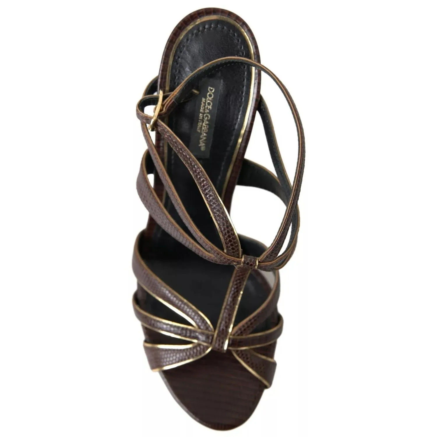 Boot Sandals Heels Dolce & Gabbana Brown Ankle Strap Stiletto Heels Sandals Shoes