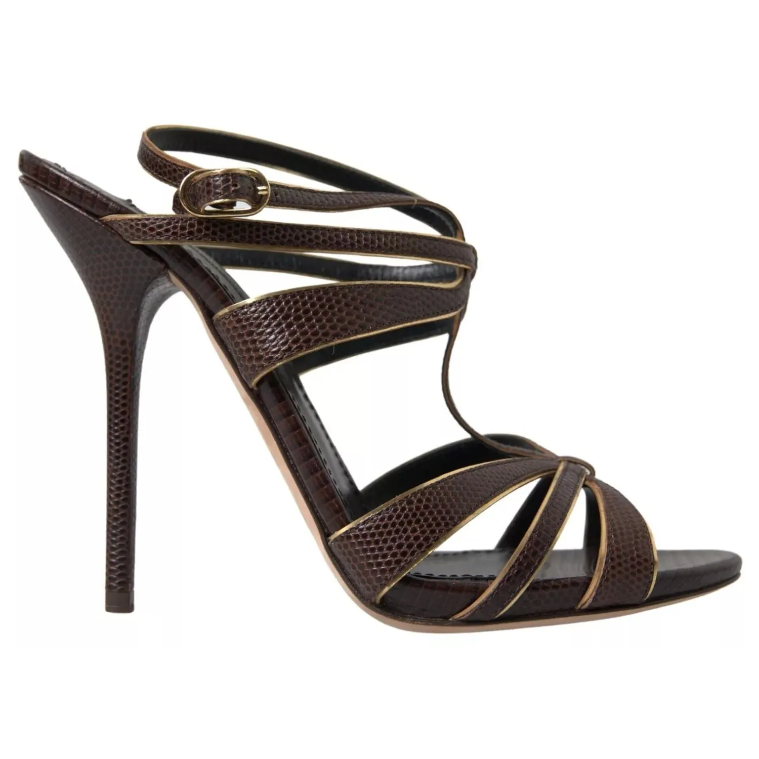 Dolce & Gabbana Brown Ankle Strap Stiletto Heels Sandals Shoes Trend Sandals