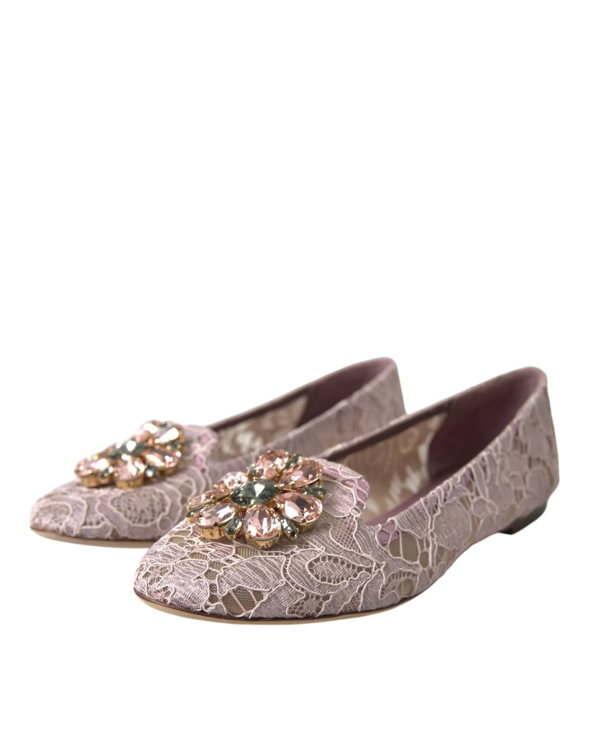 Pink Lace Crystal Ballet Flats Loafers Shoes Loafers Gh Bass