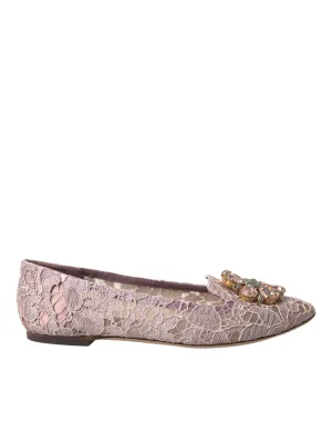 Loafers White Pink Lace Crystal Ballet Flats Loafers Shoes