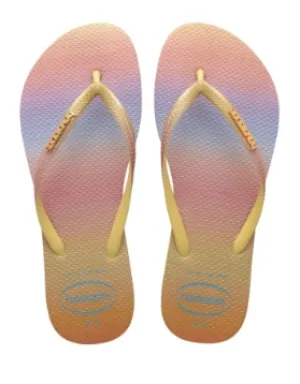 T Strap Flip Flops 4146908 - Slim Gradient Sunset Sandal