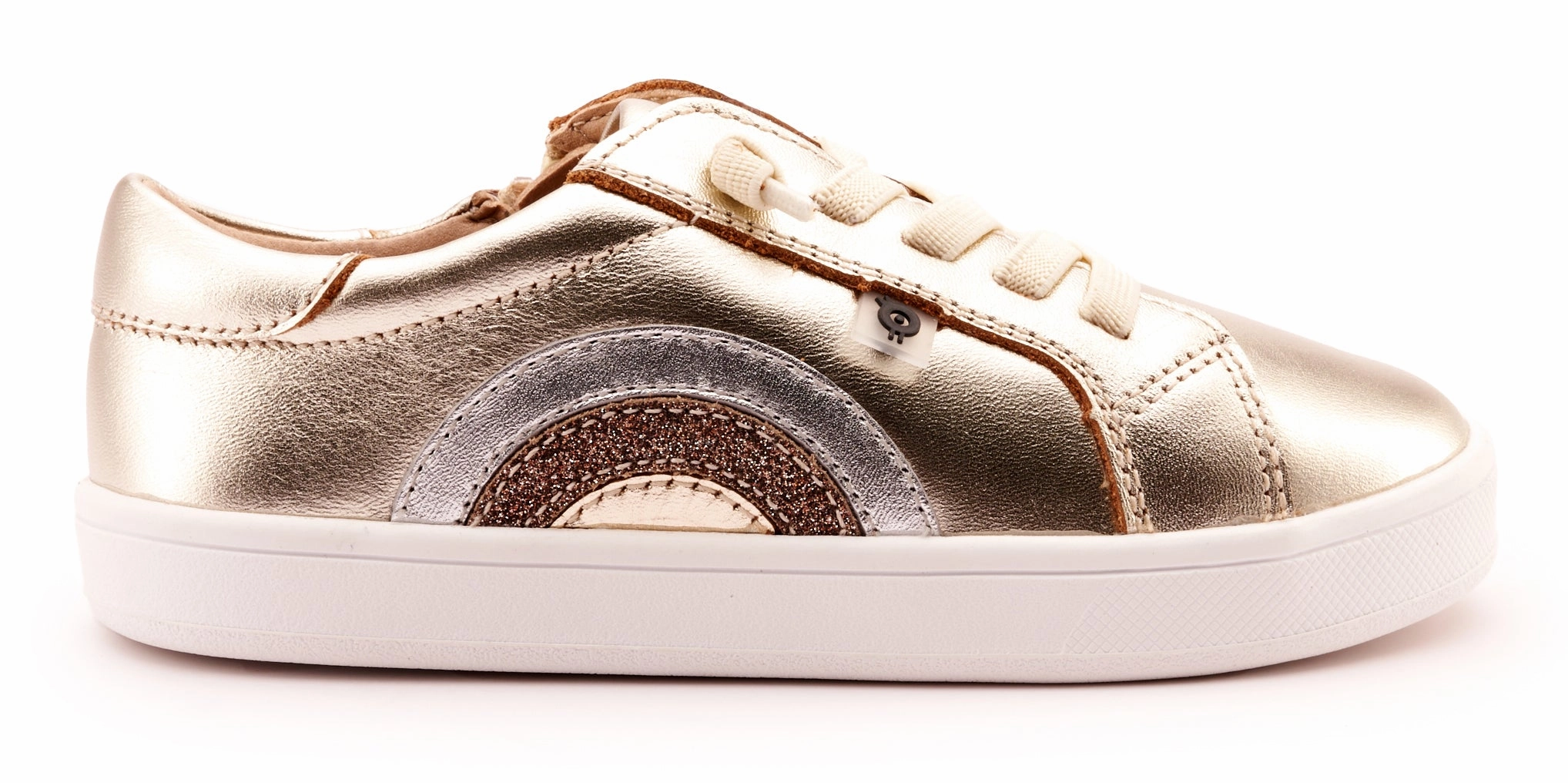 Casual Reember Moc Lightweight Soft Comfortable Moccasin Shoe Old Soles Girl's 1010 Rainbow Jumpa Casual Shoes - Titanium / Silver / Glam Choc / Gold