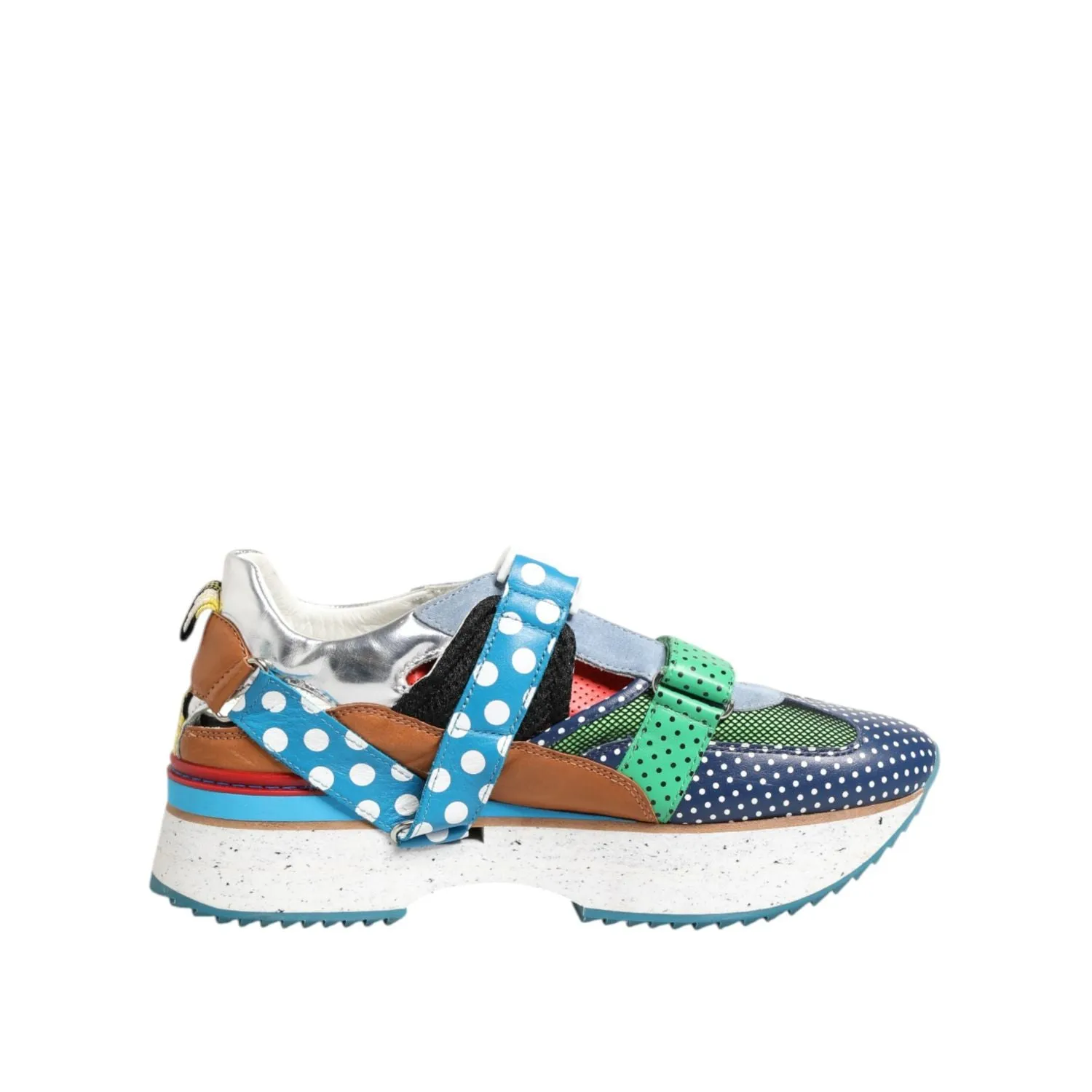 Sneakers With Zipper Dolce & Gabbana Multicolor Leather Low Top Sneakers Shoes