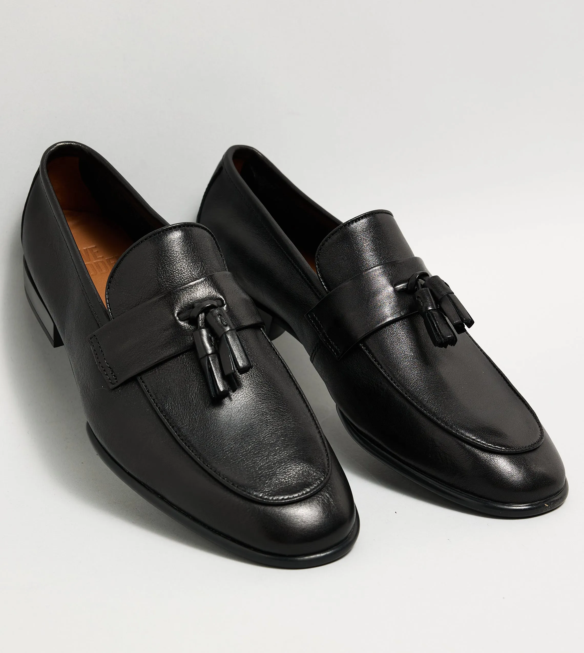 SWIFTON BLACK LOAFERS & MOCCASSINS Tassel Suede Loafers