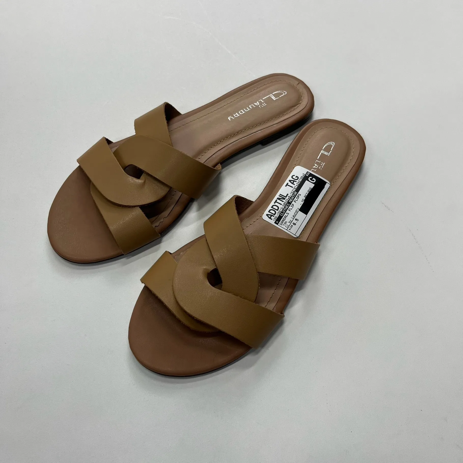 Tan Sandals Flip Flops Cl By Laundry, Size 6.5 Flo Jo's Flip Flops