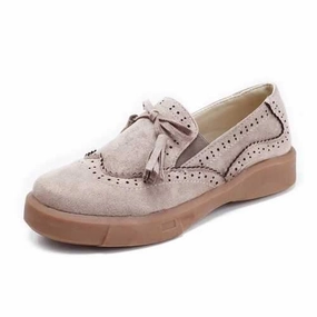 Iflex Shoes Flats Tassel Slip On Flat Women Casual Brogue Shoes