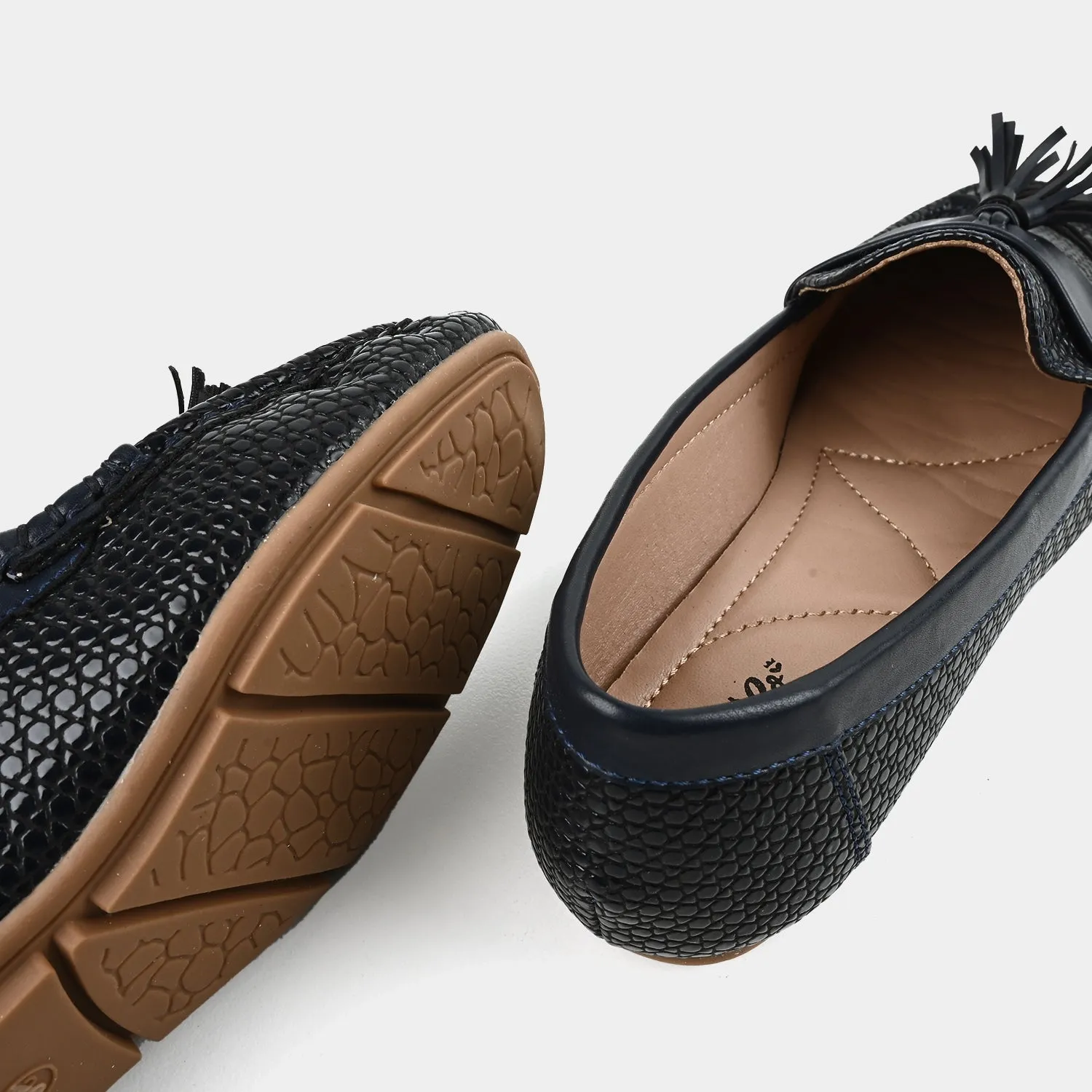 Teens Girls Loafers OS-06-NAVY Earth Loafers