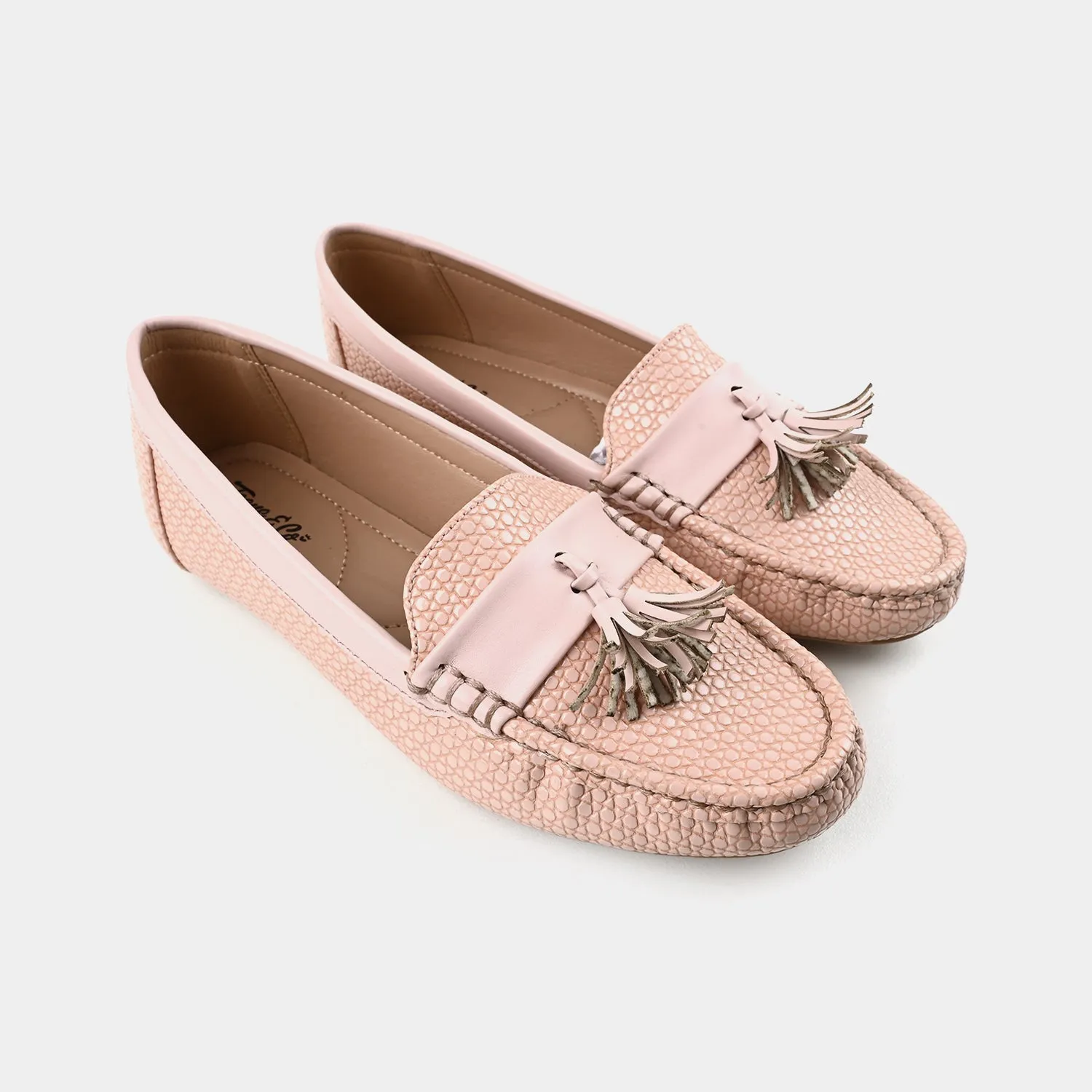 Teens Girls Loafers OS-06-Tea Pink Dsw Platform Loafers
