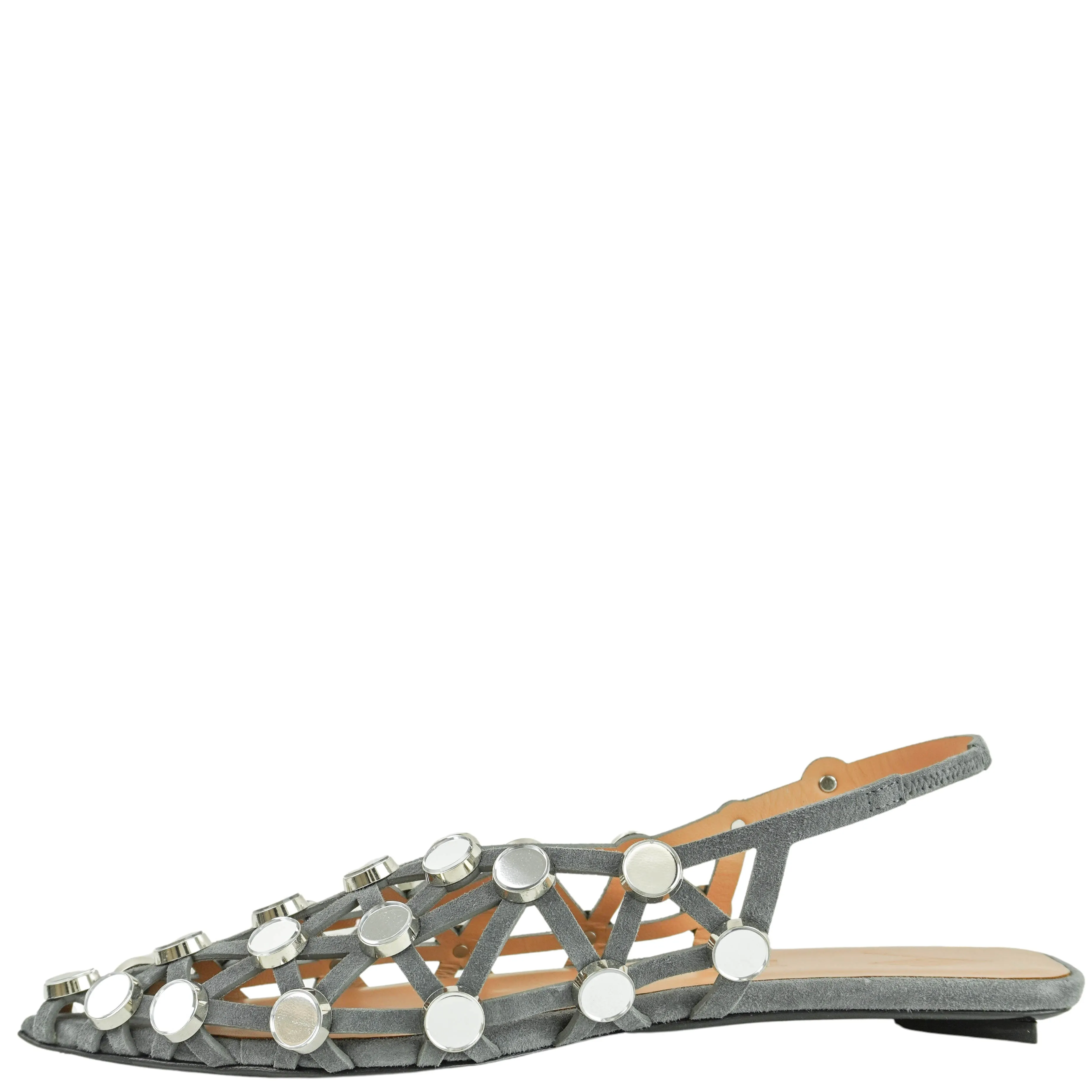 Best Dress Shoes For Flat Feet The Attico Grid Ballerina Flats in Dark Grey