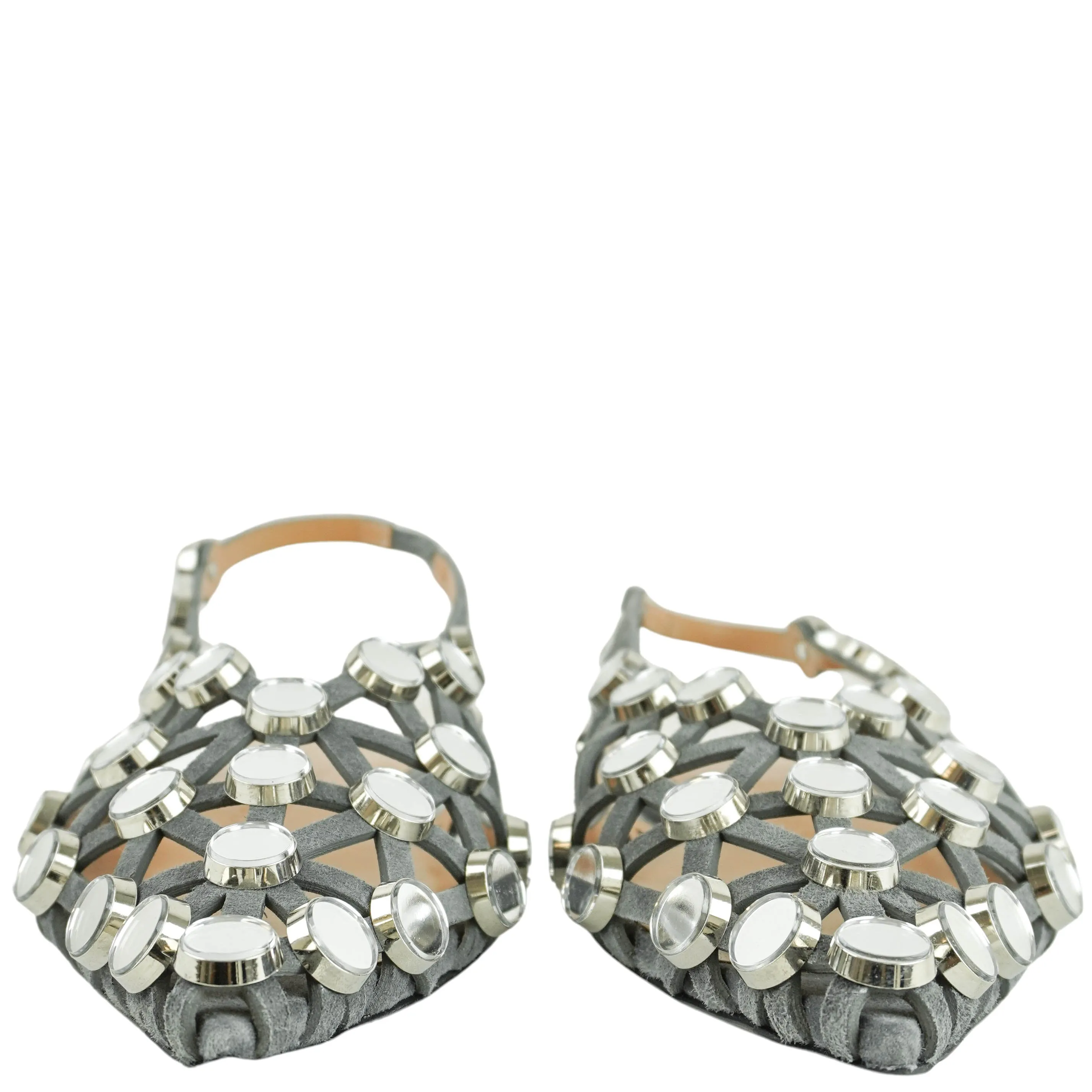 Weightlifting Flat Shoes The Attico Grid Ballerina Flats in Dark Grey