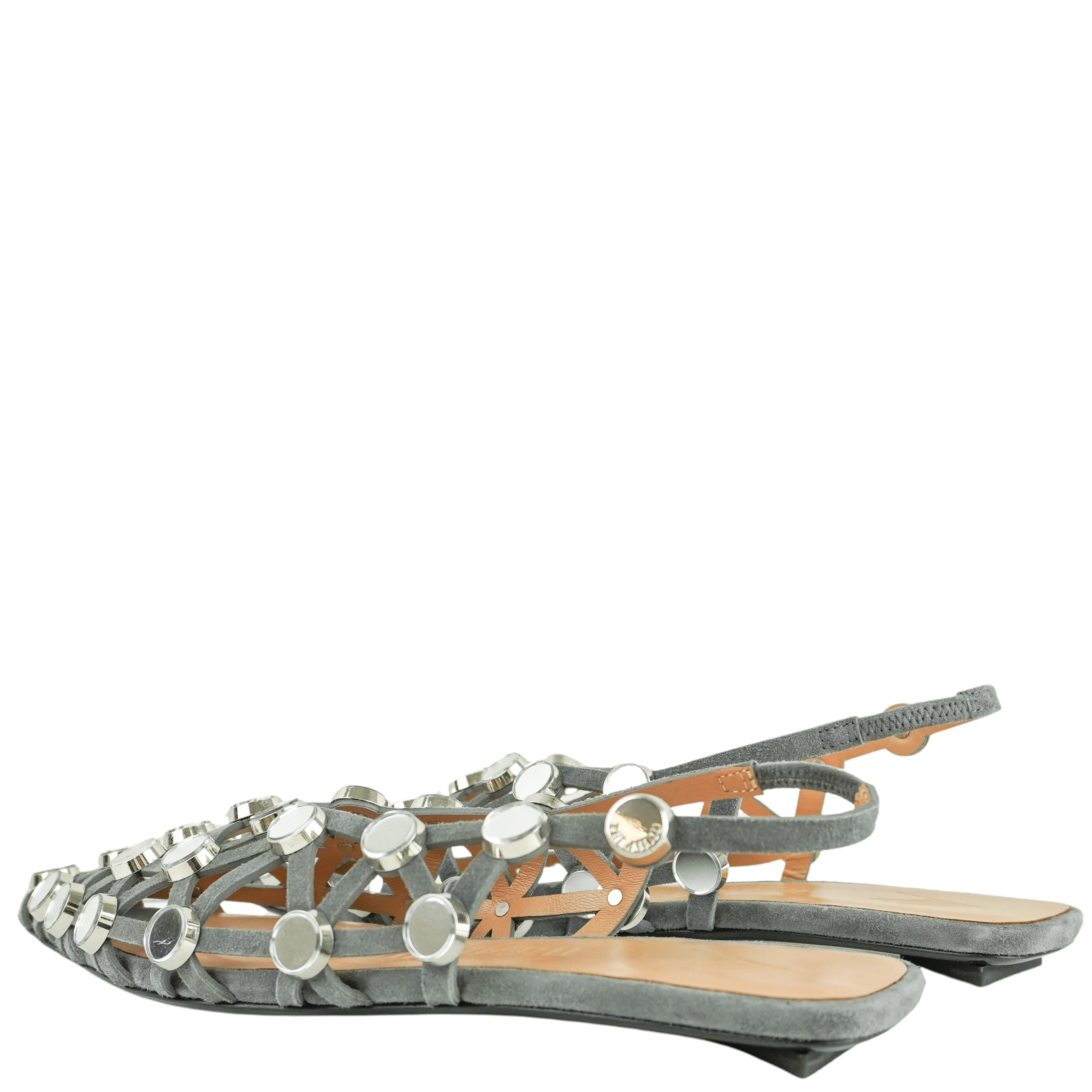 Trendy Flat Shoes The Attico Grid Ballerina Flats in Dark Grey