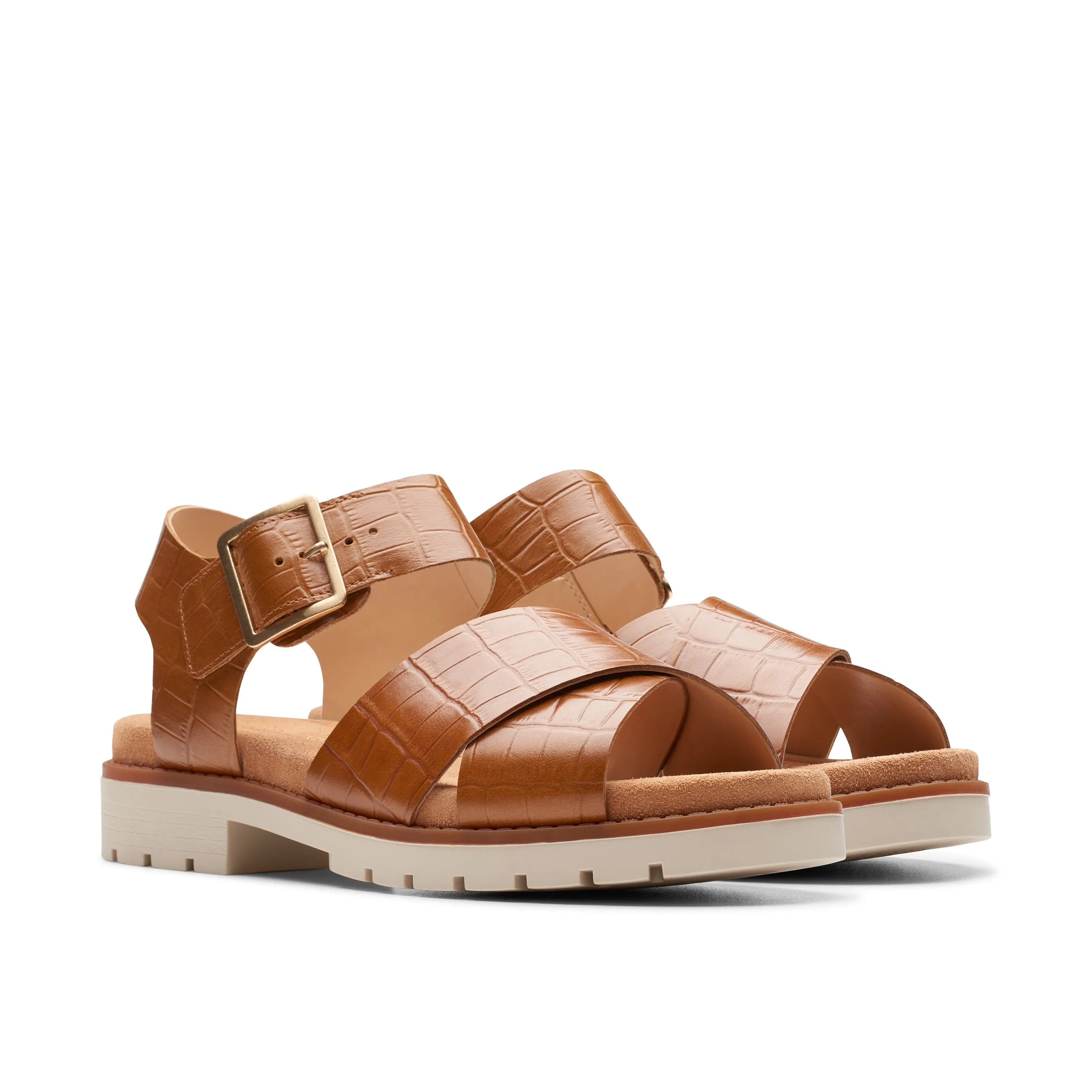 CLARKS | CASUAL SANDALS | WOMEN | ORINOCO CROSS TAN INTEREST | BROWN Hiking Shoes Casual Wear