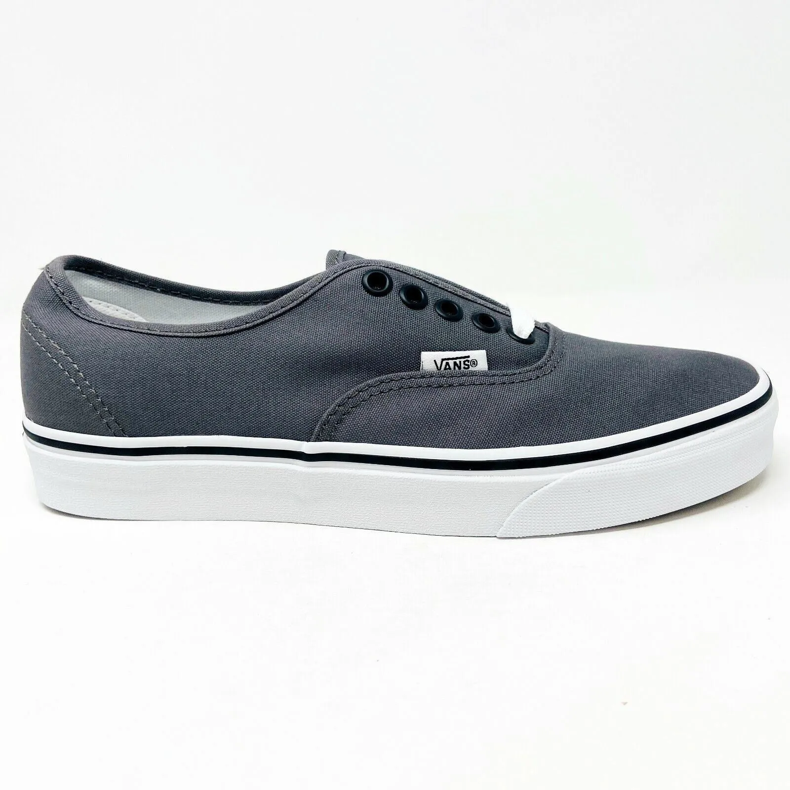 Casual Shoes Office Work VANS Authentic Pewter Gray Black Womens Classic Casual Shoes