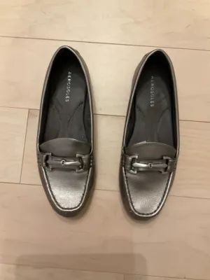 Dr Martins Loafers METALLIC SILVER AEROSOLES LOAFERS 8