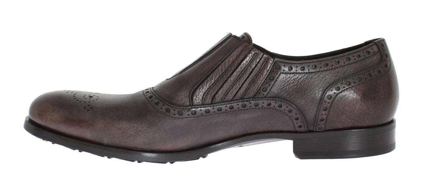 Brown Leather Dress Loafers Loafers Men
