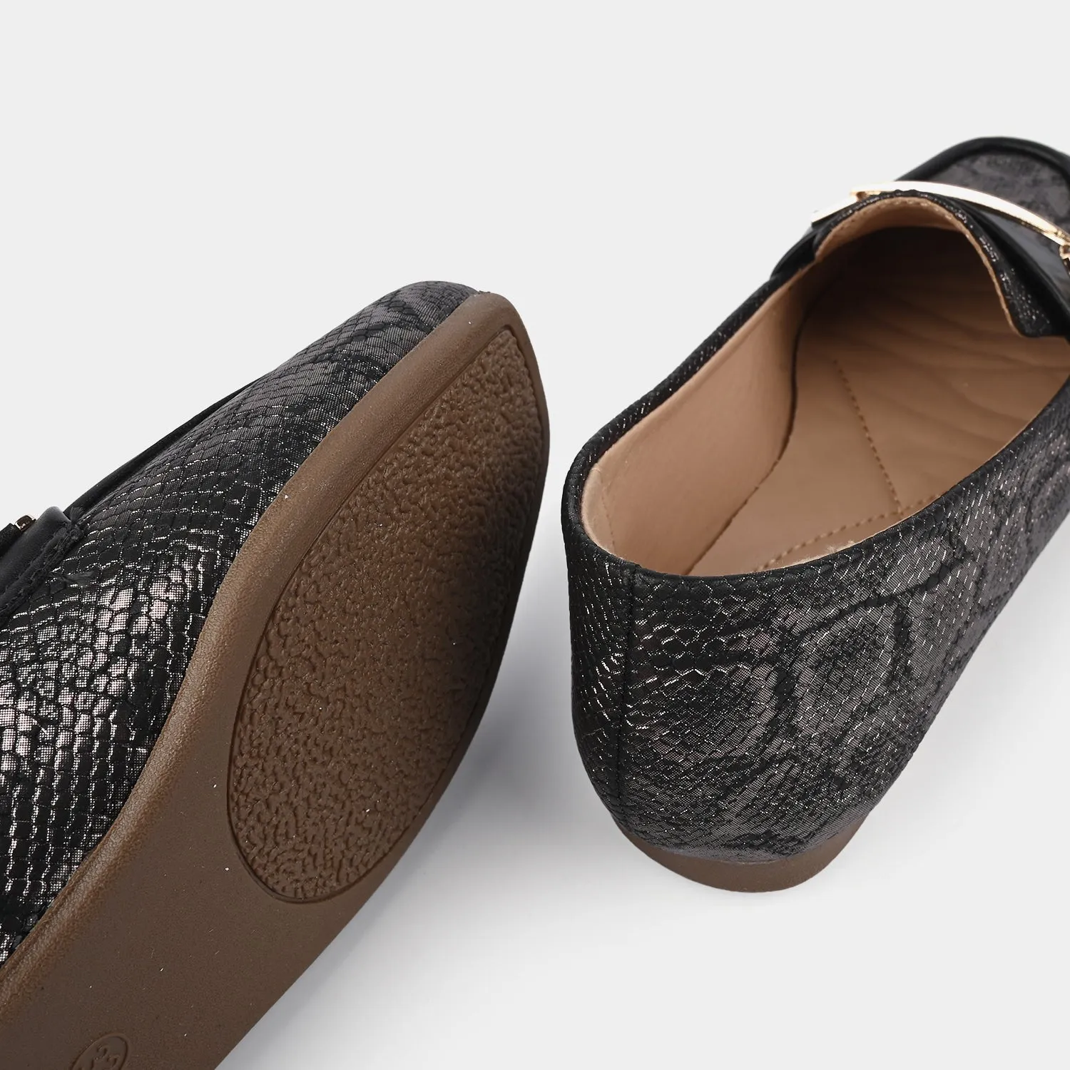 Girls Loafer OS-04-BLACK Leggings With Loafers