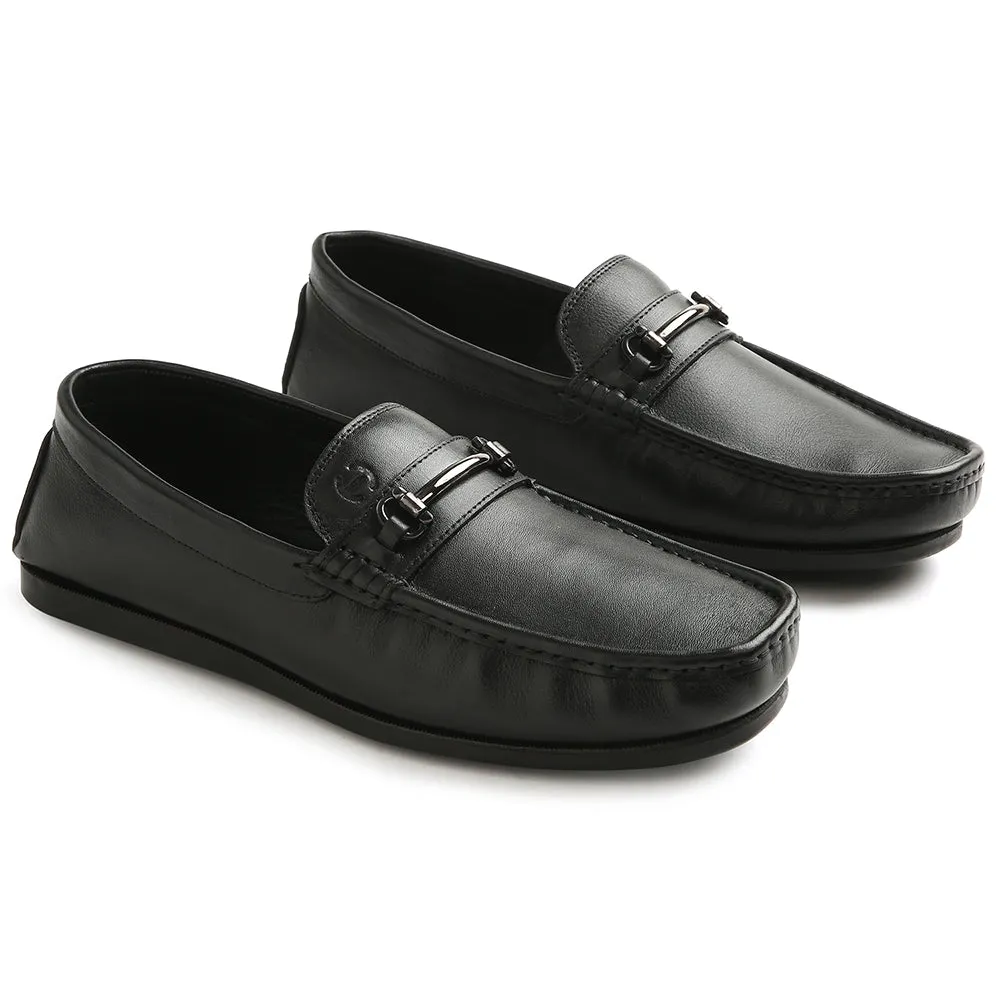 Healers Black Casual Loafers For Men S201-01 By Liberty Needlepoint Loafers