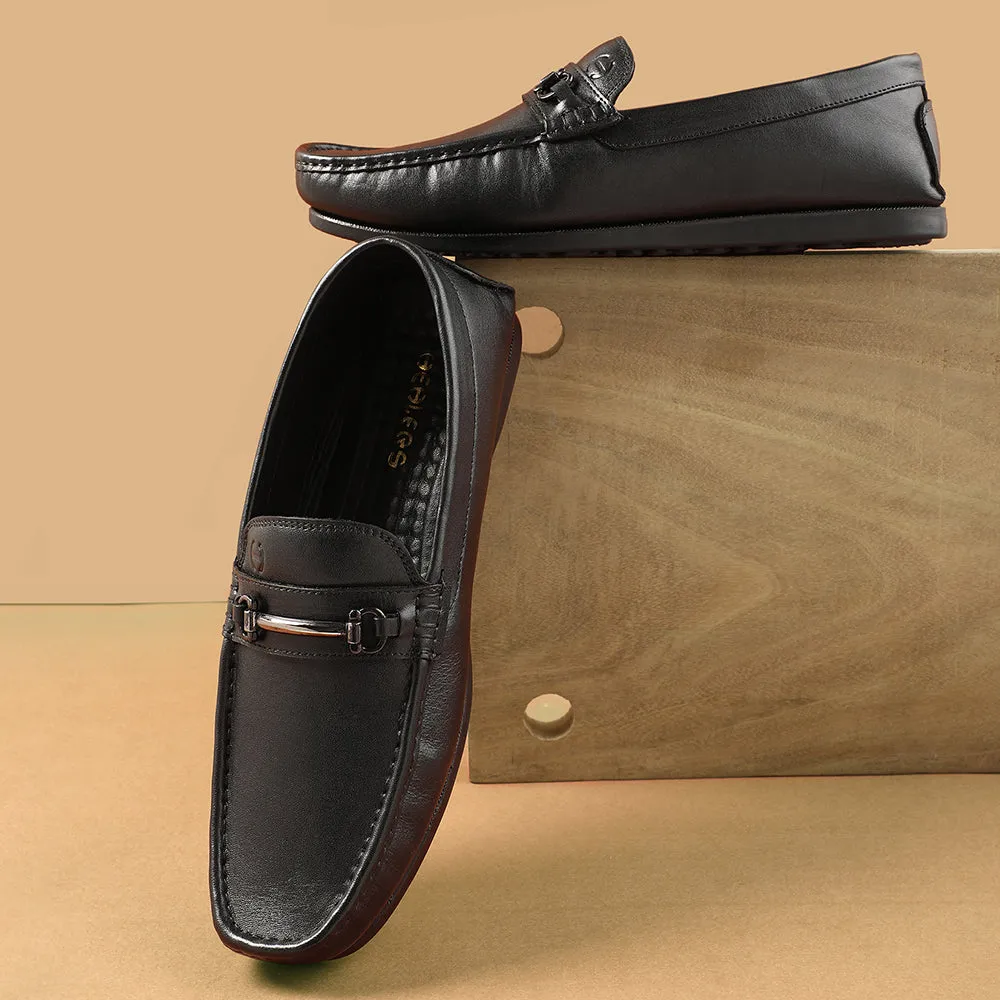 Healers Black Casual Loafers For Men S201-01 By Liberty Loafers For Men