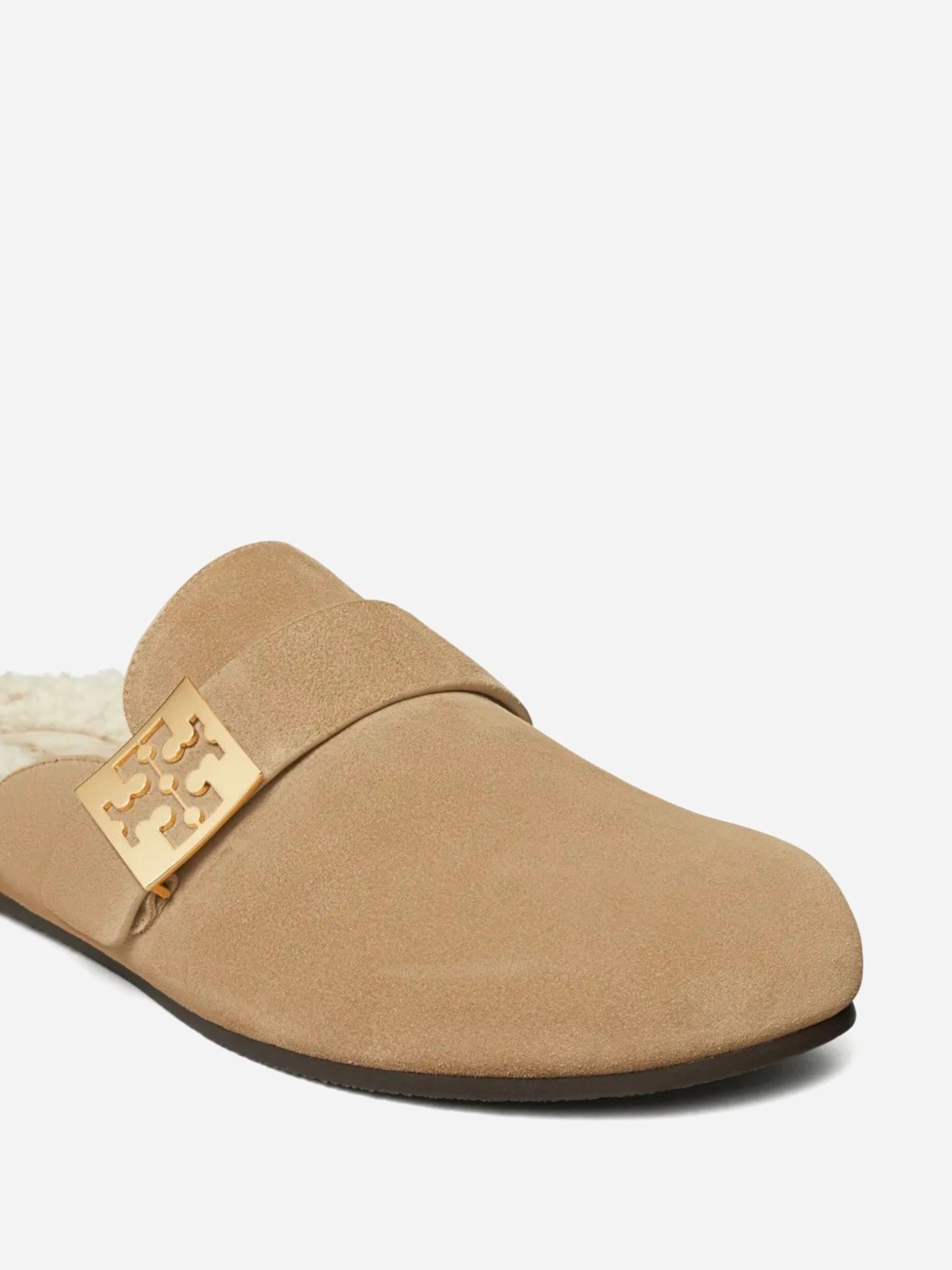TORY BURCH - Women Mellow Shearling Mule Loafers Buckle
